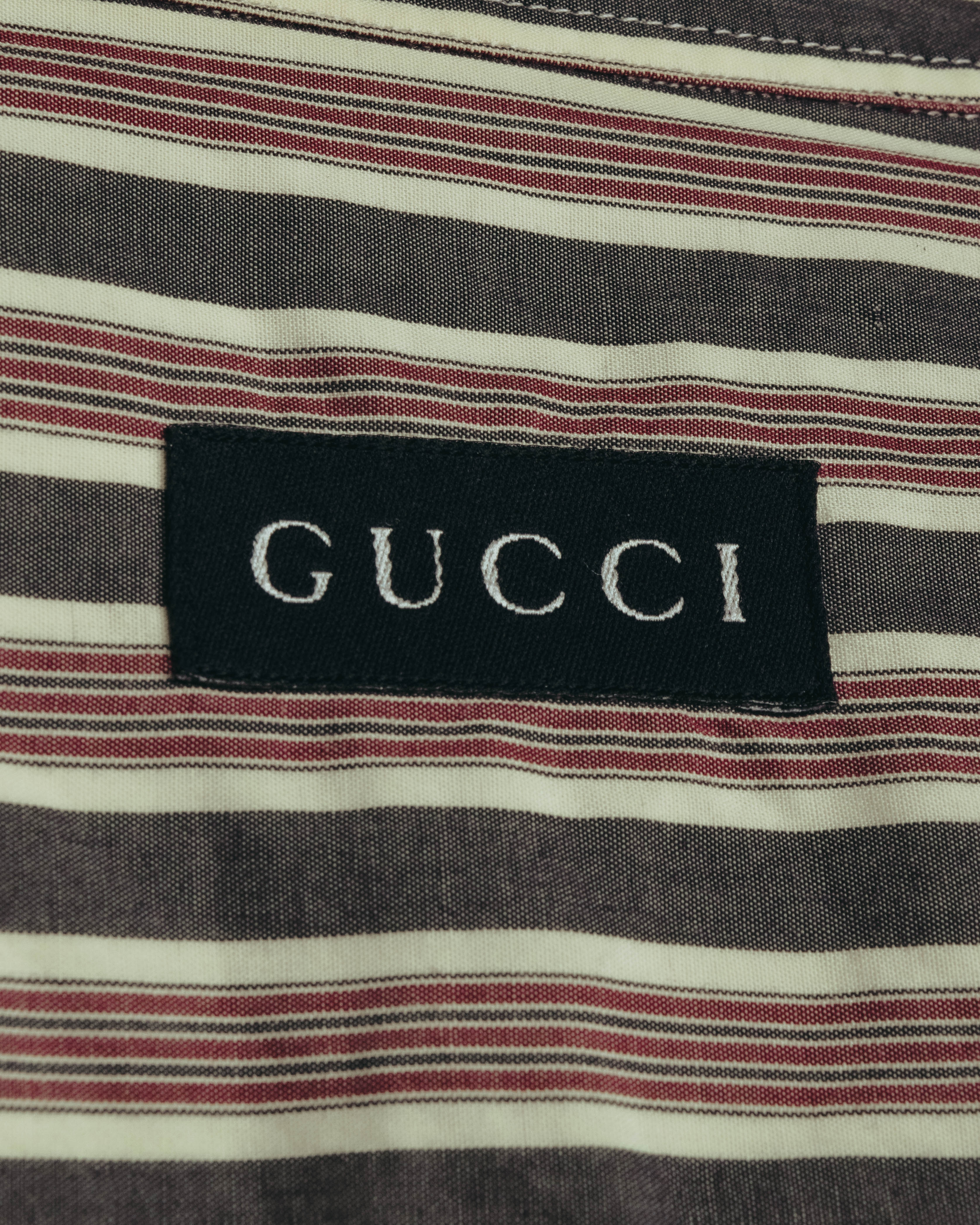 "GUCCI" 90's-00's Striped cotton button-down shirt