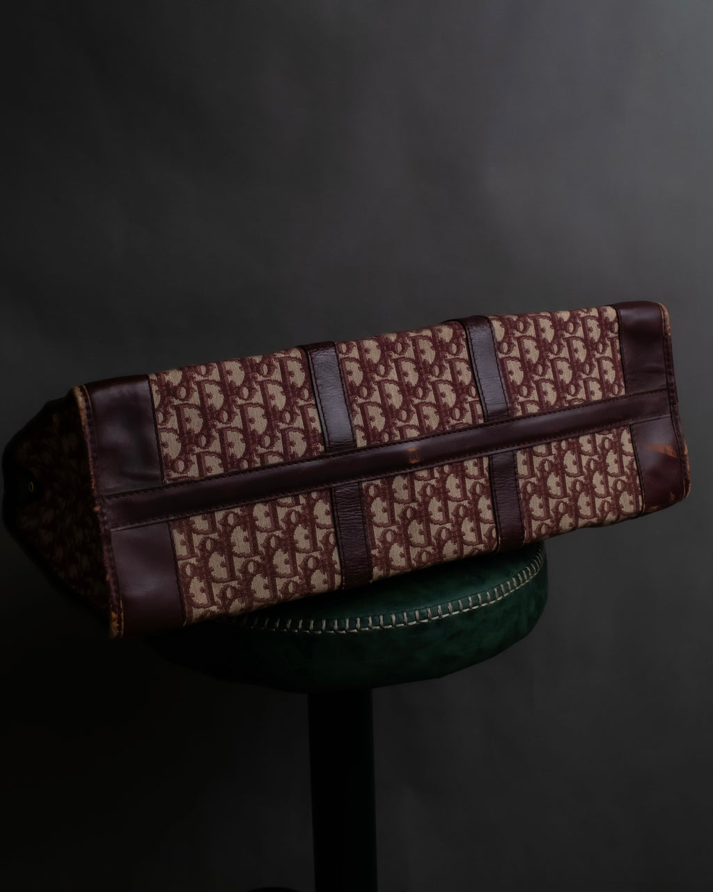 "Christian Dior" Trotter monogram jacquard boston bag