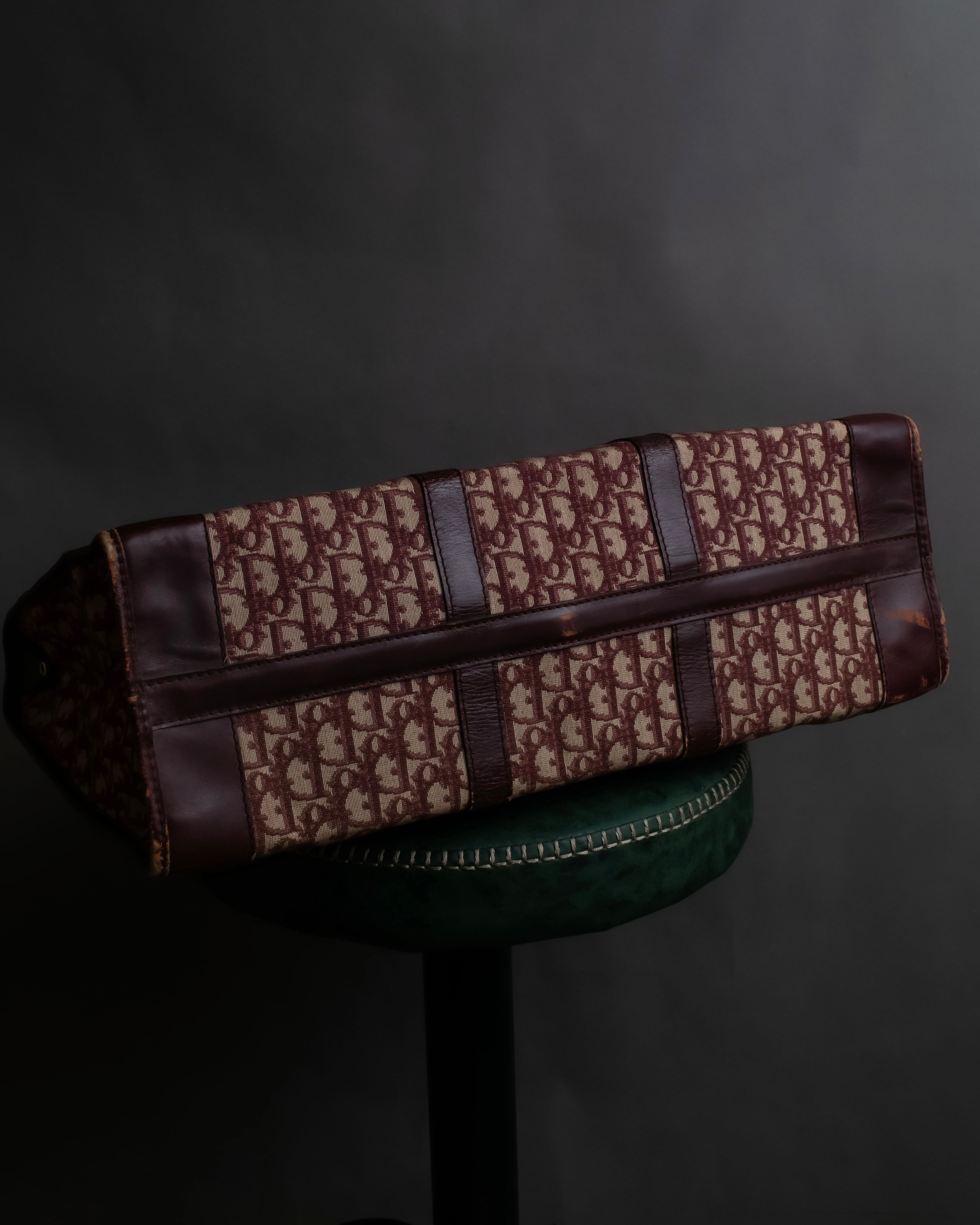 "Christian Dior" Trotter monogram jacquard boston bag