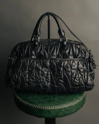 -SPECIAL- "MIU MIU" 00's-10's Glossy gathered leather handbag