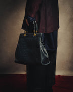 -SPECIAL- “Bottega Veneta” 00’s intrecciato braided handle oversized leather tote bag