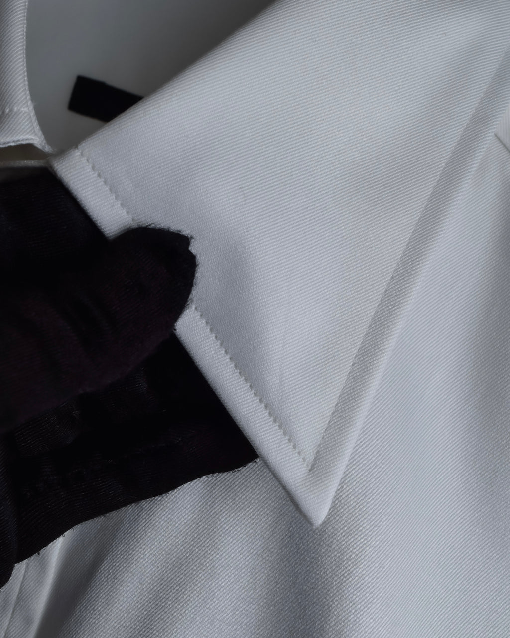 "GUCCI" Minimal collar detail white cotton shirt