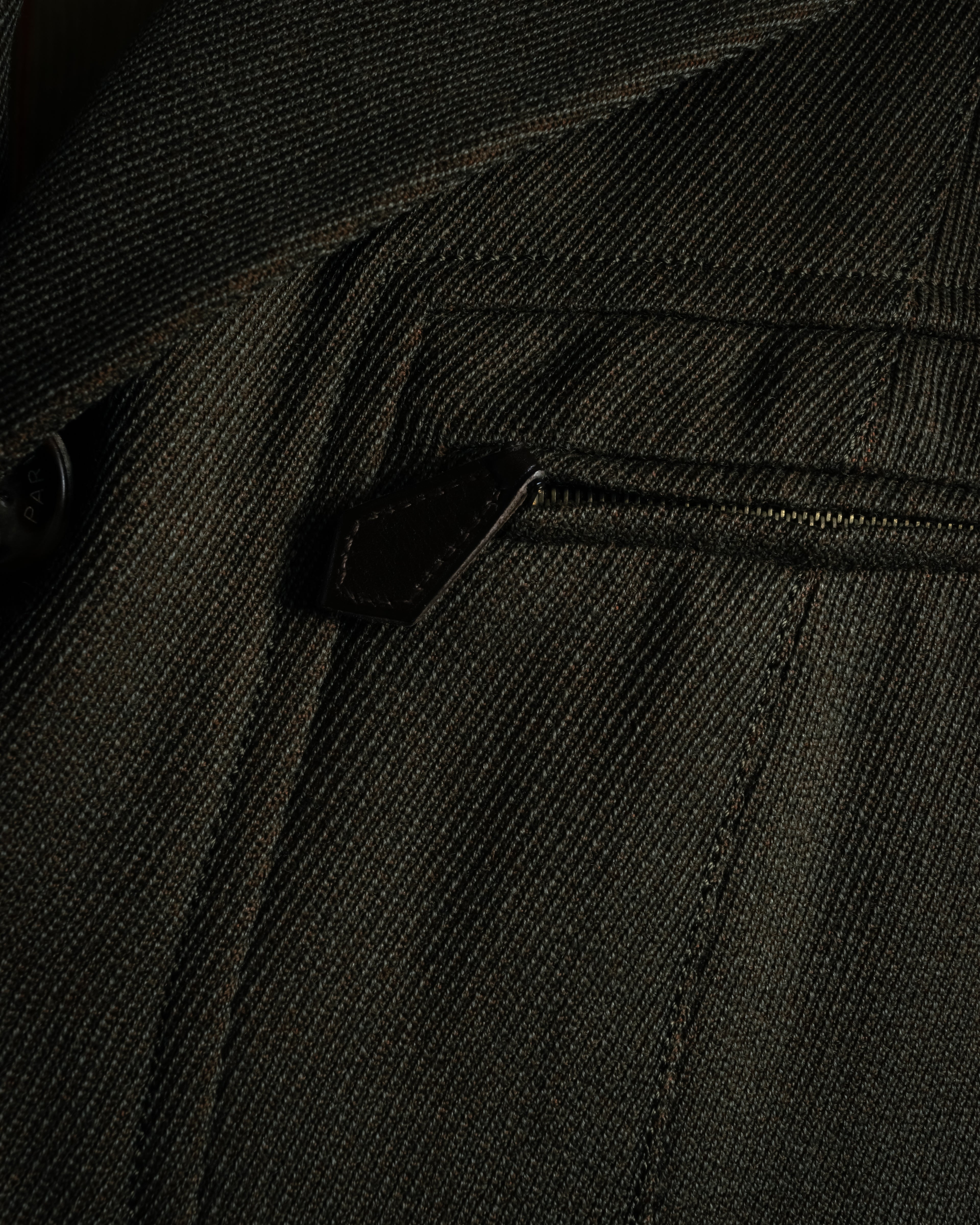 -SPECIAL- "HERMES" 90's Military-inspired zip design tailored jacket