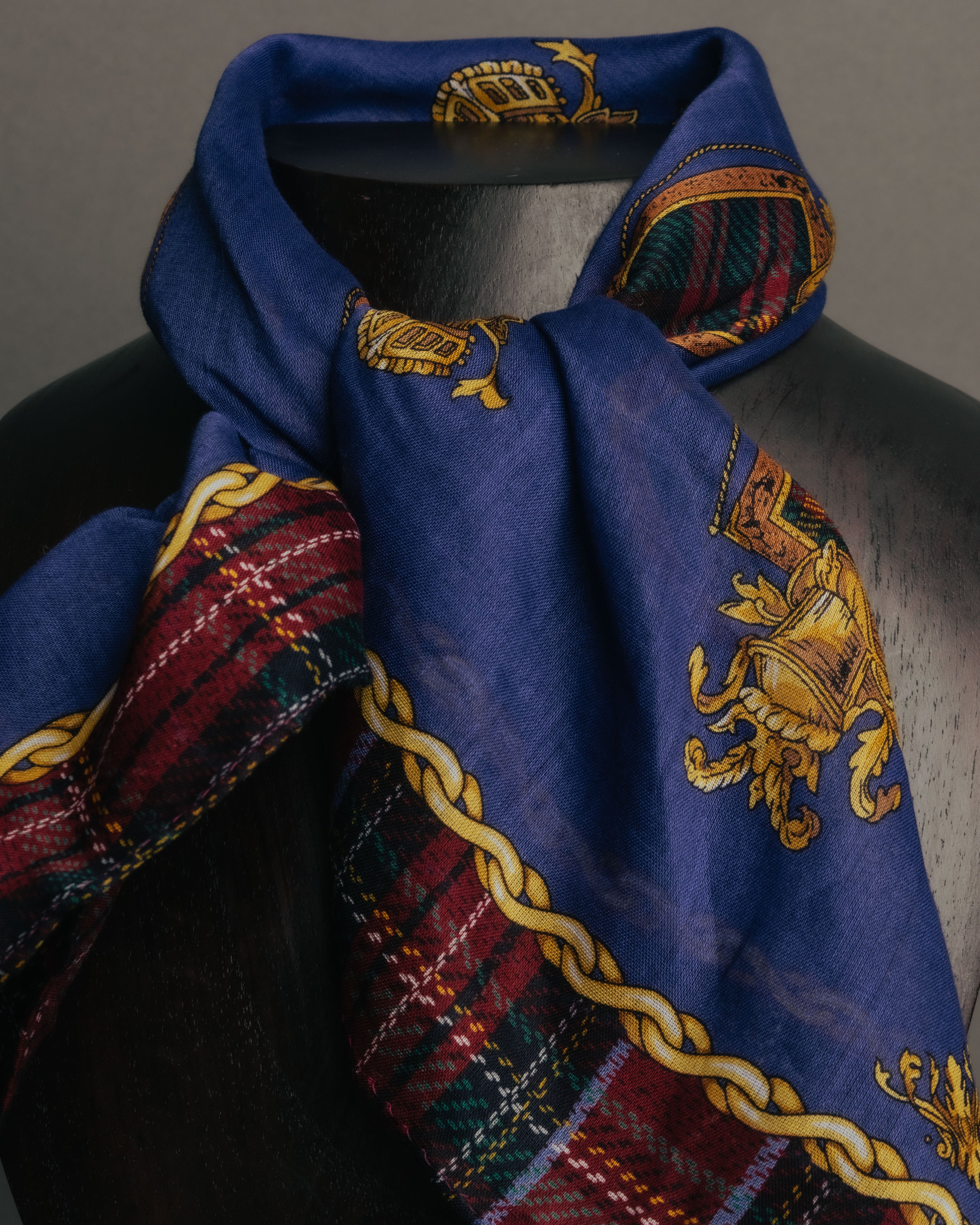 “CELINE” 2019-2024 Heraldic chain cotton scarf