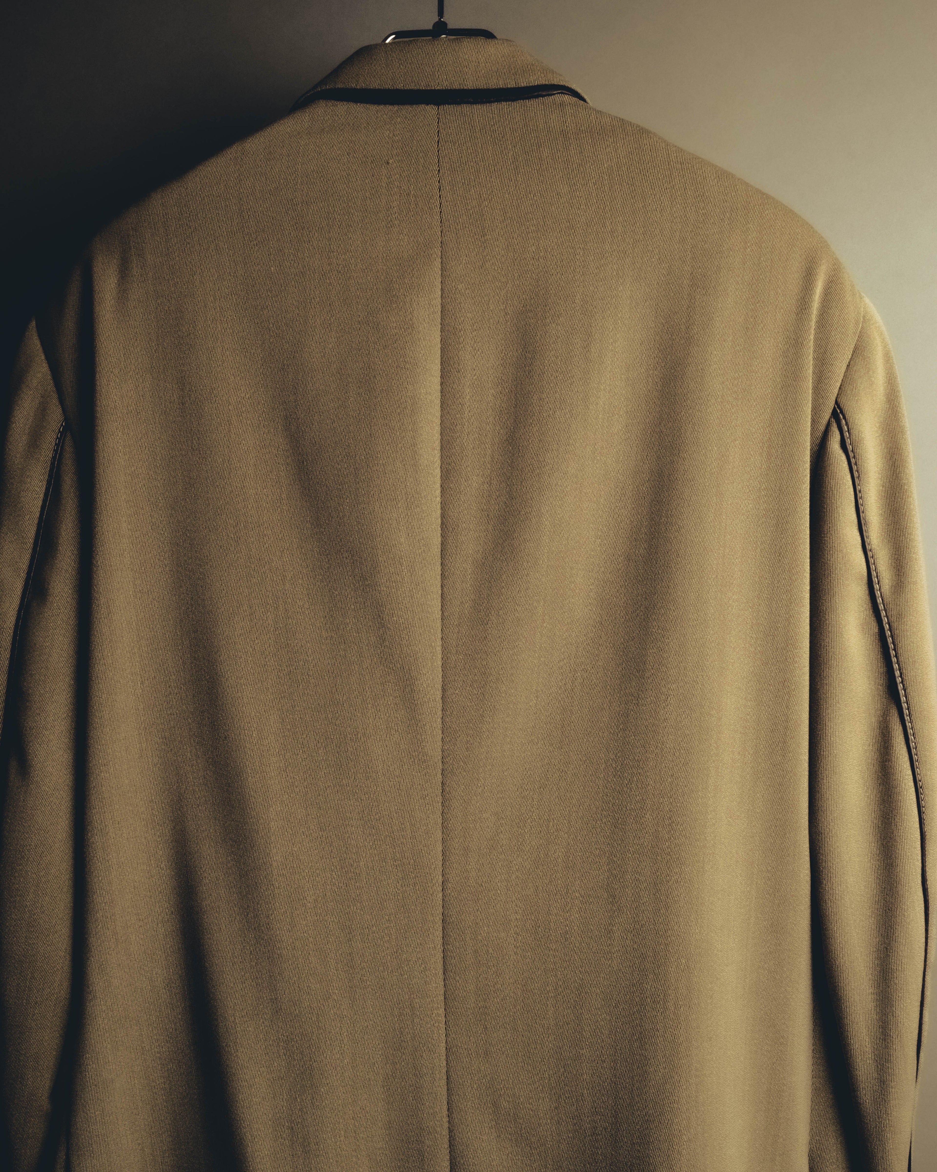 -SPECIAL- "Hermès" 80's-00's Leather collar tailored blazer