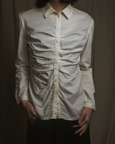 "Christian Dior" 00’s Shirred sculptural front shirt