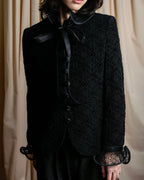 "JEAN-LOUIS SCHERRER" Lace frill design ribbon attached jacket
