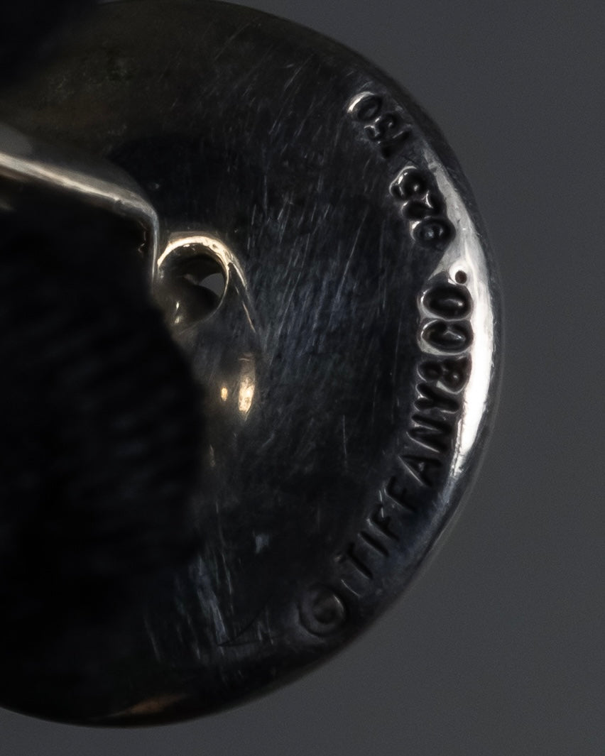 "Tiffany&Co" Button motif design silver cufflinks