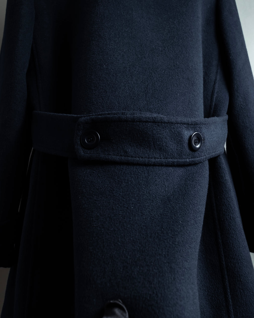 "VALENTINO" Fur collar double-breasted wool coat
