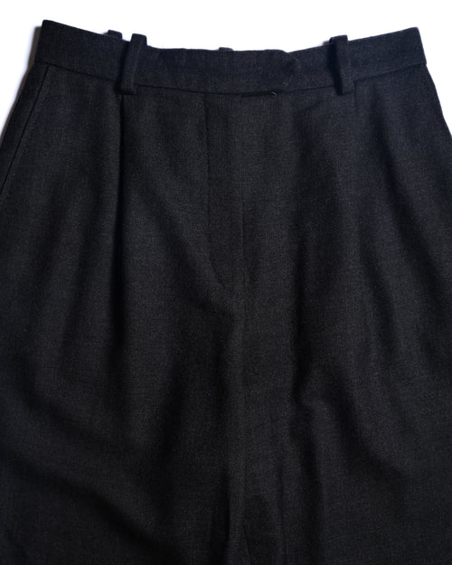 HERMES/ Straight Silhouette Wool Tuck Trousers