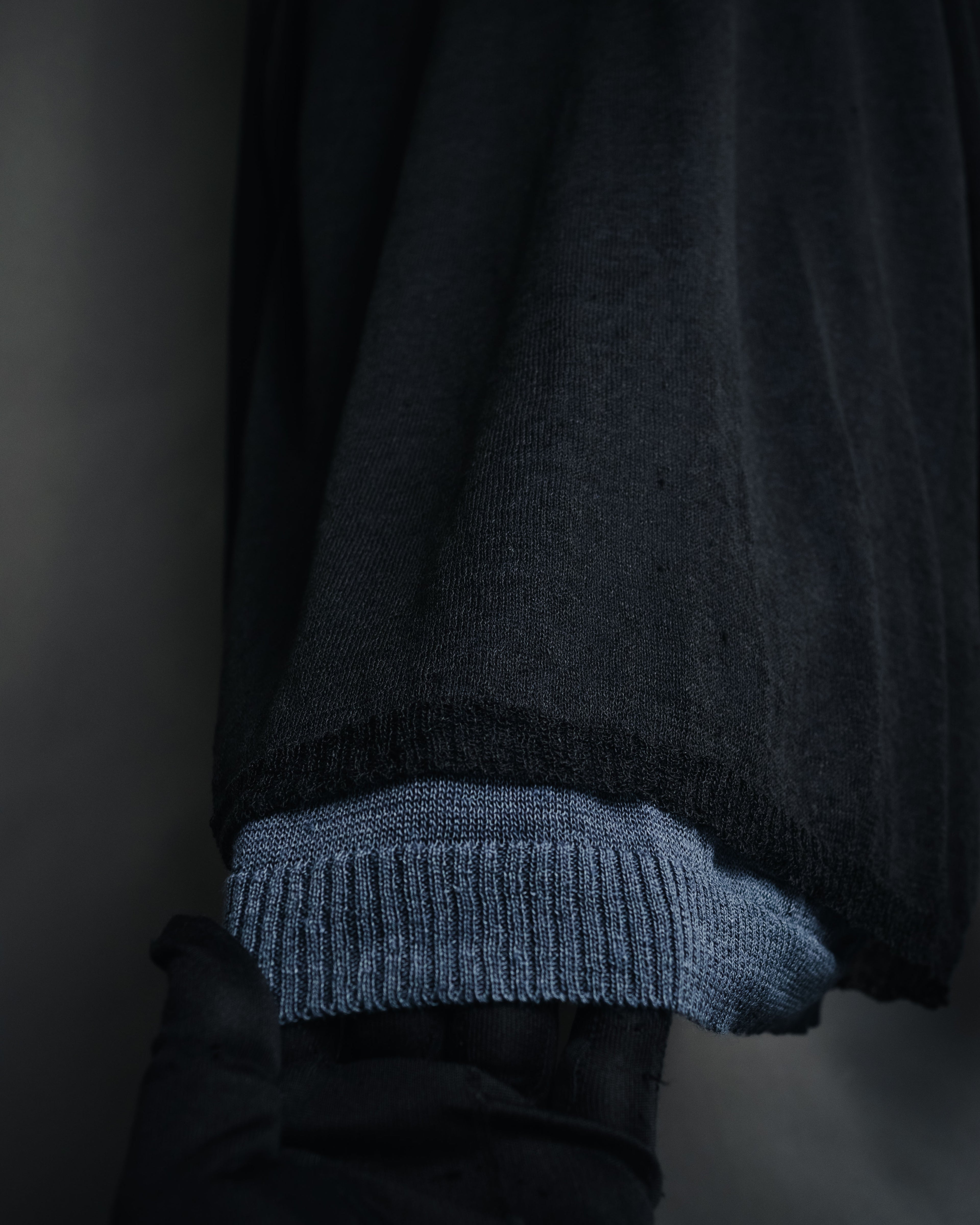 "Yohji Yamamoto POUR HOMME" 24SS layered sheer knit pullover