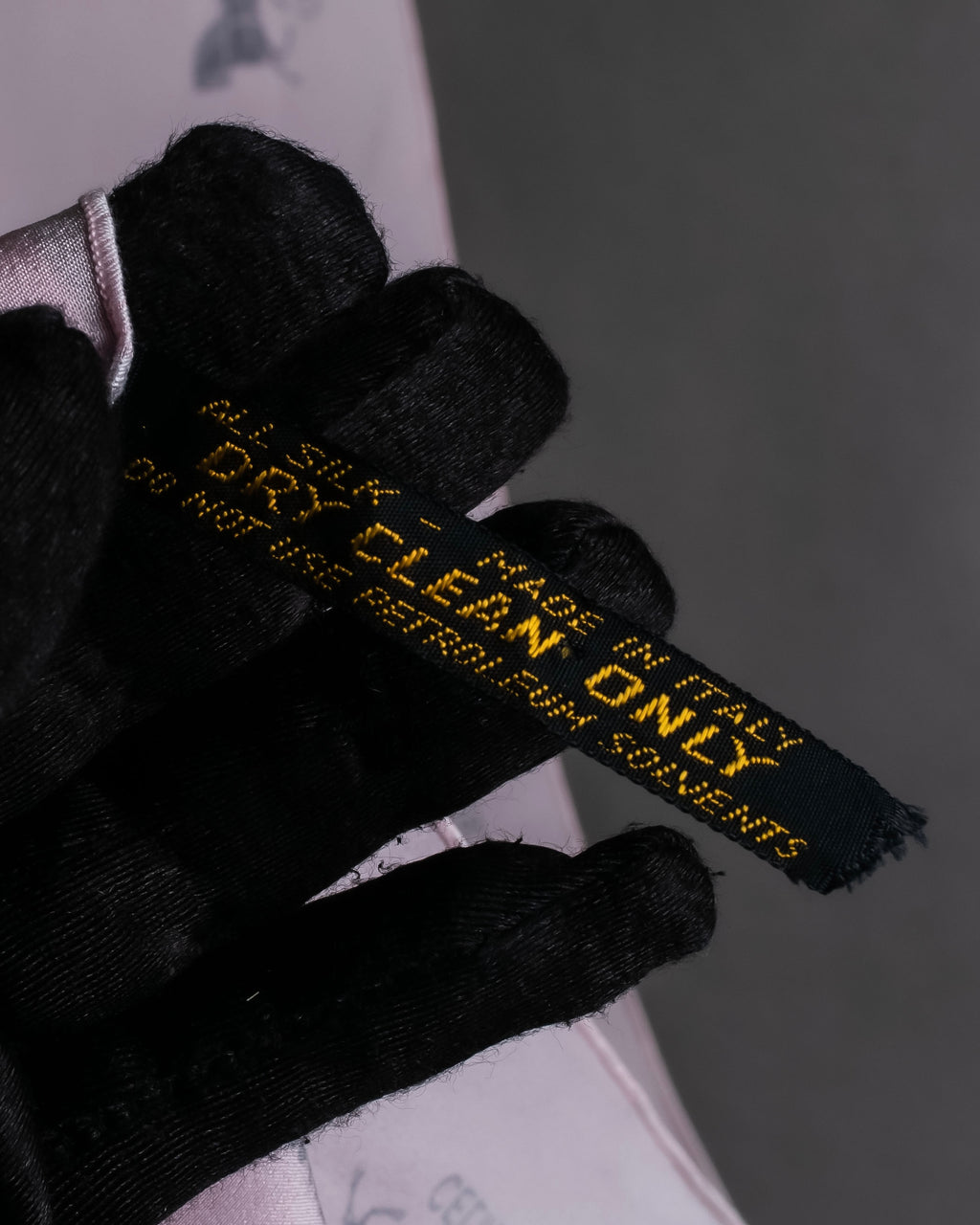 "CELINE" Sulky pattern pink silk long scarf