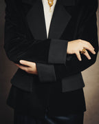 –SPECIAL– “Yves Saint Laurent” 90’s-00’s Velvet tuxedo tailored jacket