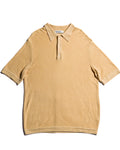 VINTAGE/ Relax Sized Summer Knit Polo Shirt Yellow