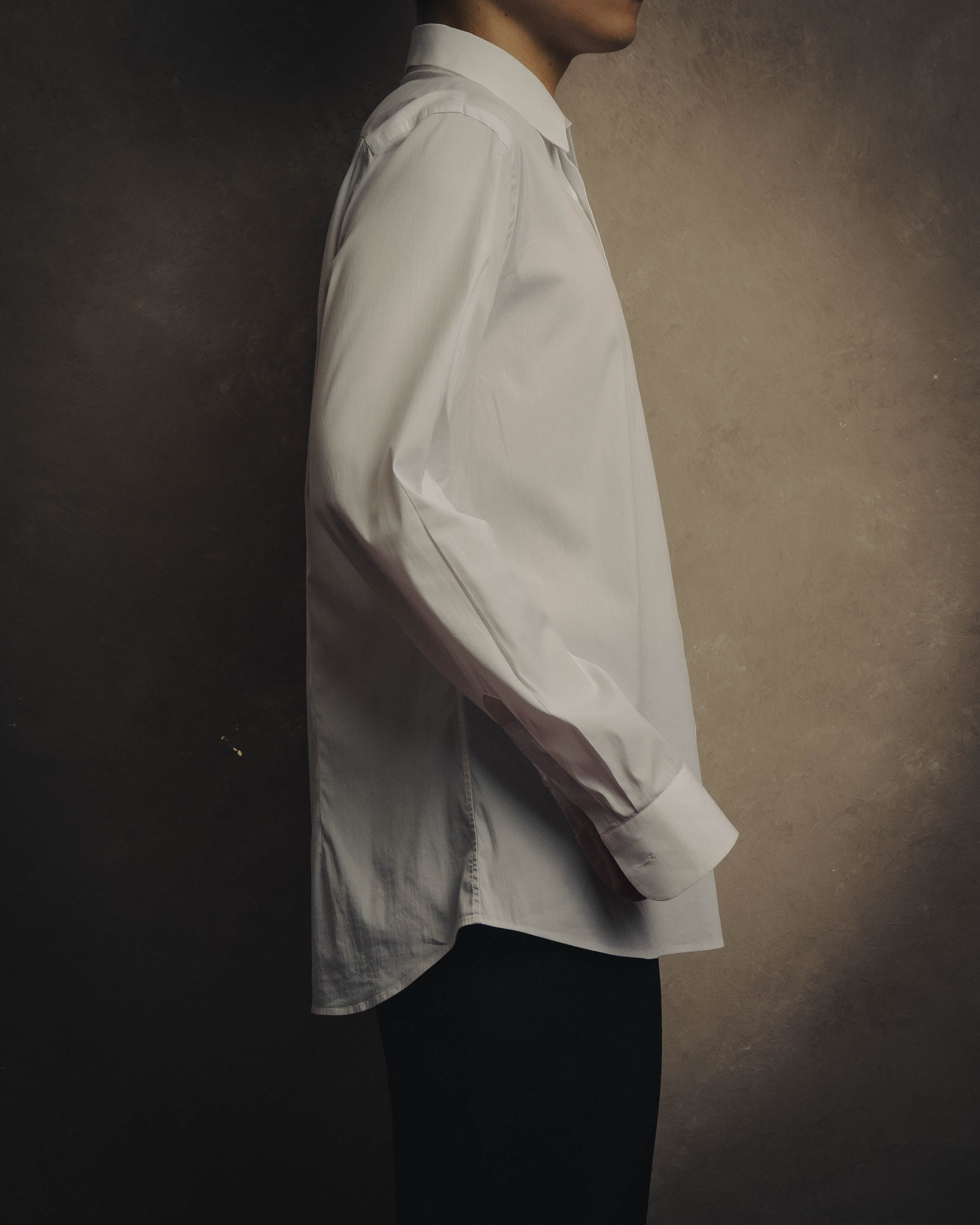 -SPECIAL- "PRADA" 10's-20's Stretch cotton silk-touch dress shirt