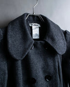 "Chloe" Gathered waist round collar coat
