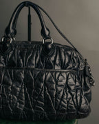 -SPECIAL- "MIU MIU" 00's-10's Glossy gathered leather handbag