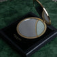 "GUCCI" Gold metal design logo engraved hand mirror