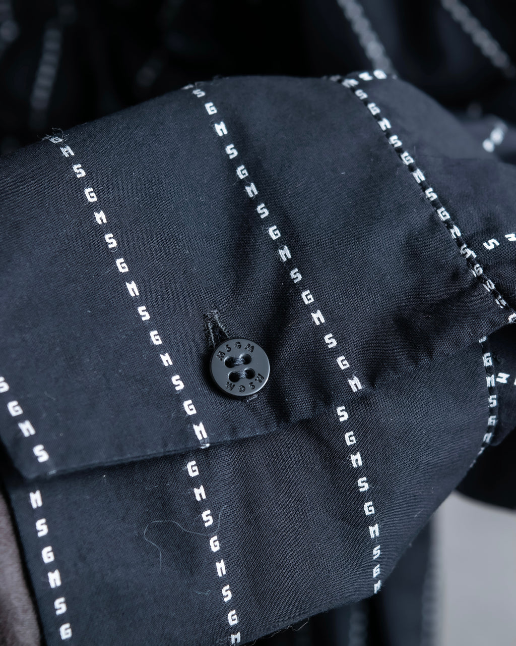 "MSGM" Frill design logo pinstripe pattern shirt
