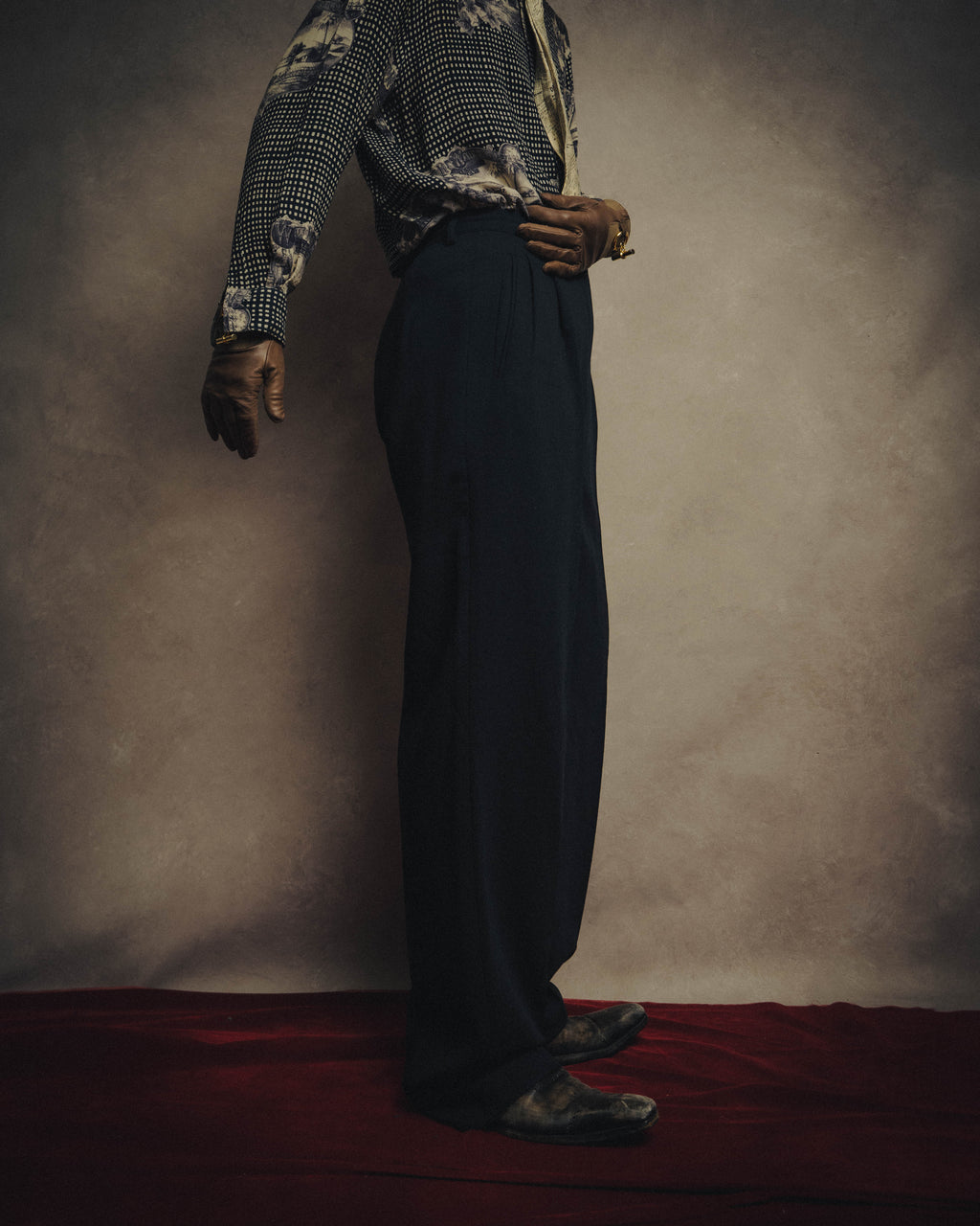 -MOOD MILLÉSIMES- 80’s-90’s black wool intuck wide trousers