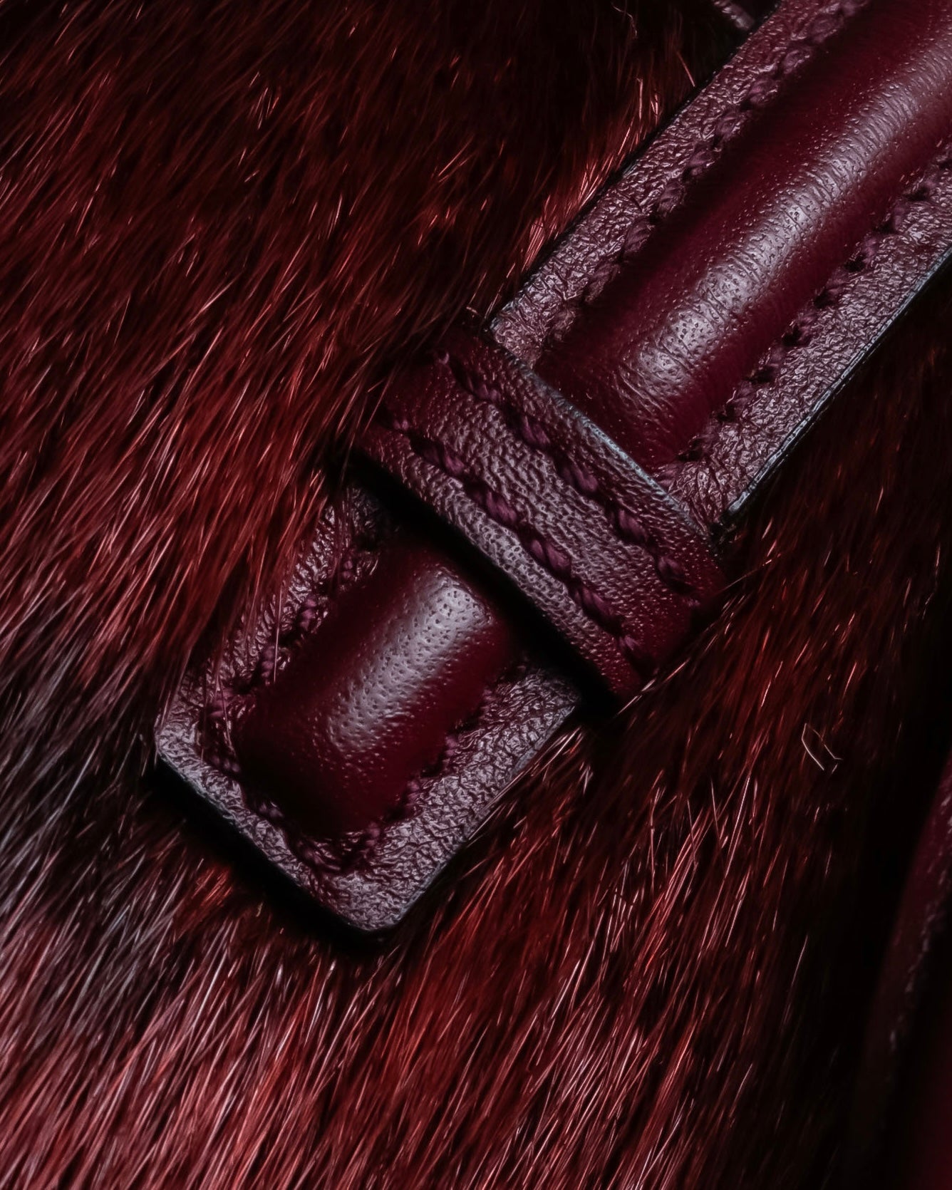 "LOEWE" Seal fur leather hand bag