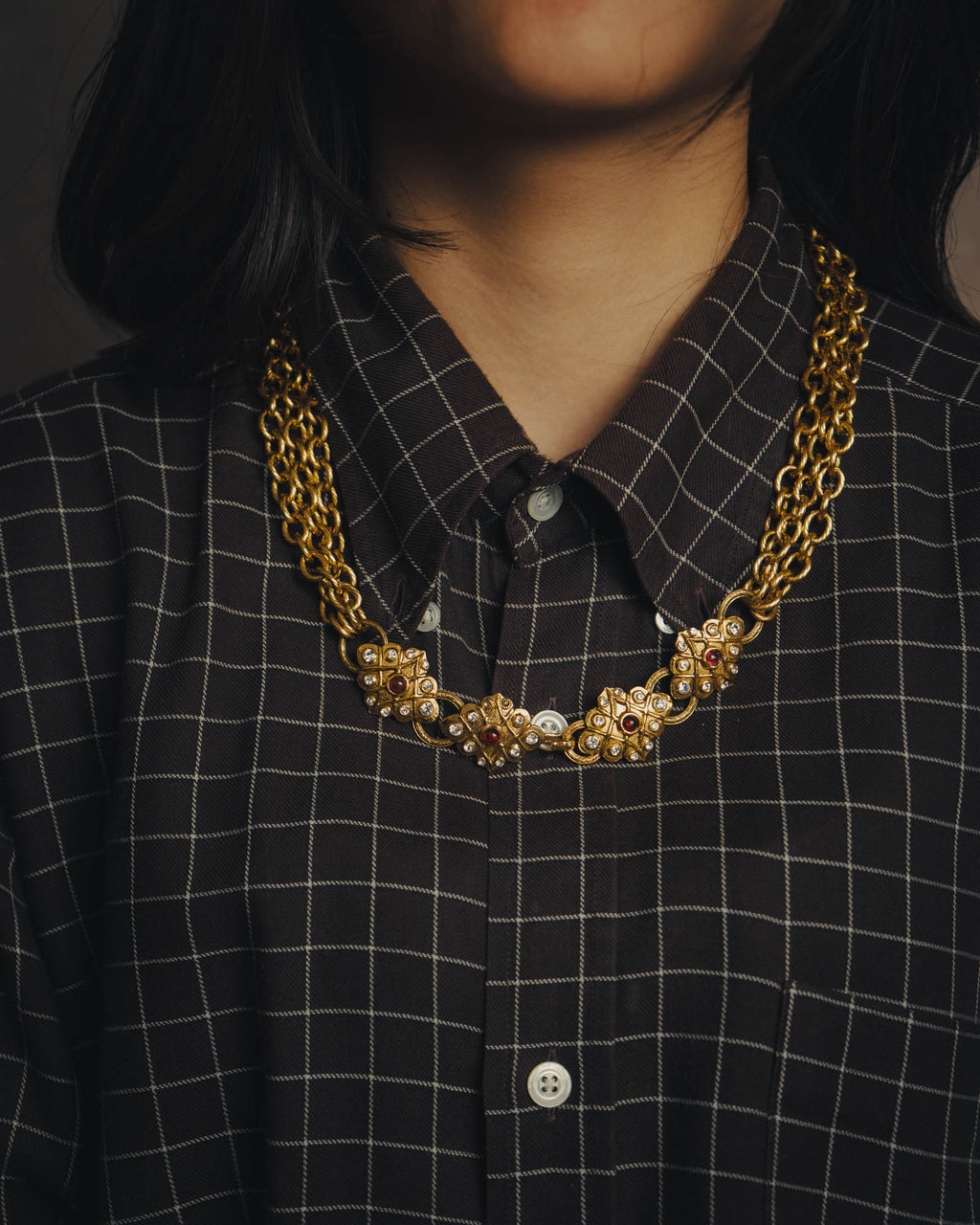 -SPECIAL- “CHANEL” 80’s-90’s ornate gold chain necklace