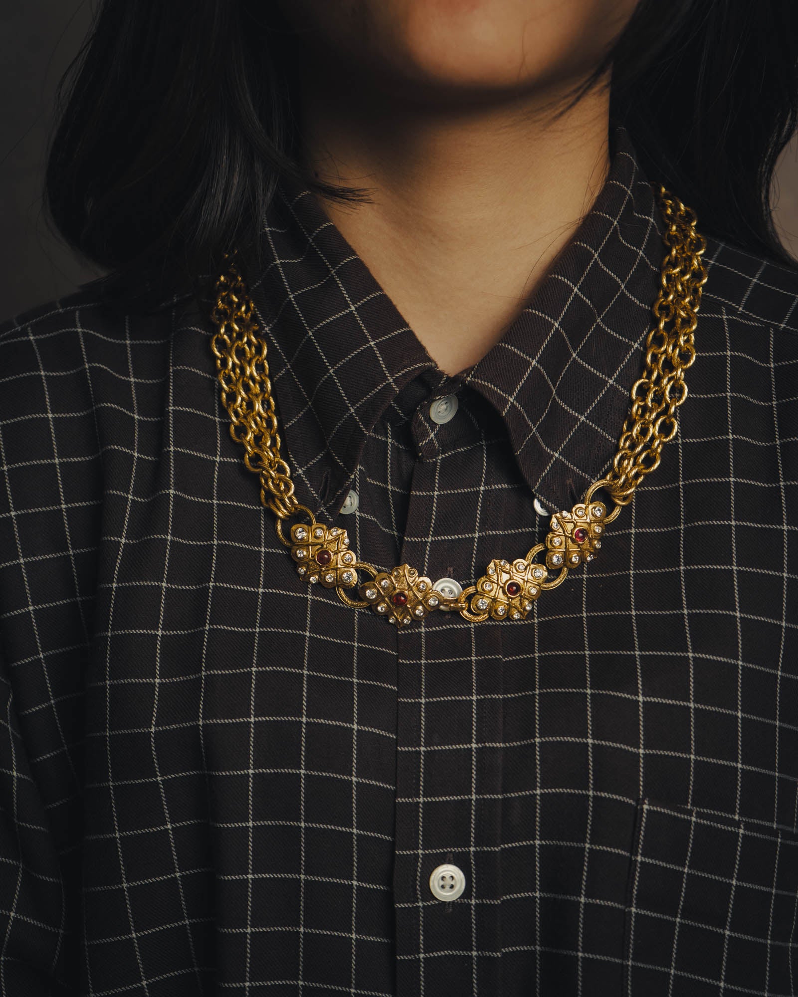 -SPECIAL- “CHANEL” 80’s-90’s ornate gold chain necklace