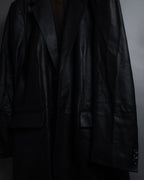 "HUGO BOSS" Oversized calf leather tailored jacket