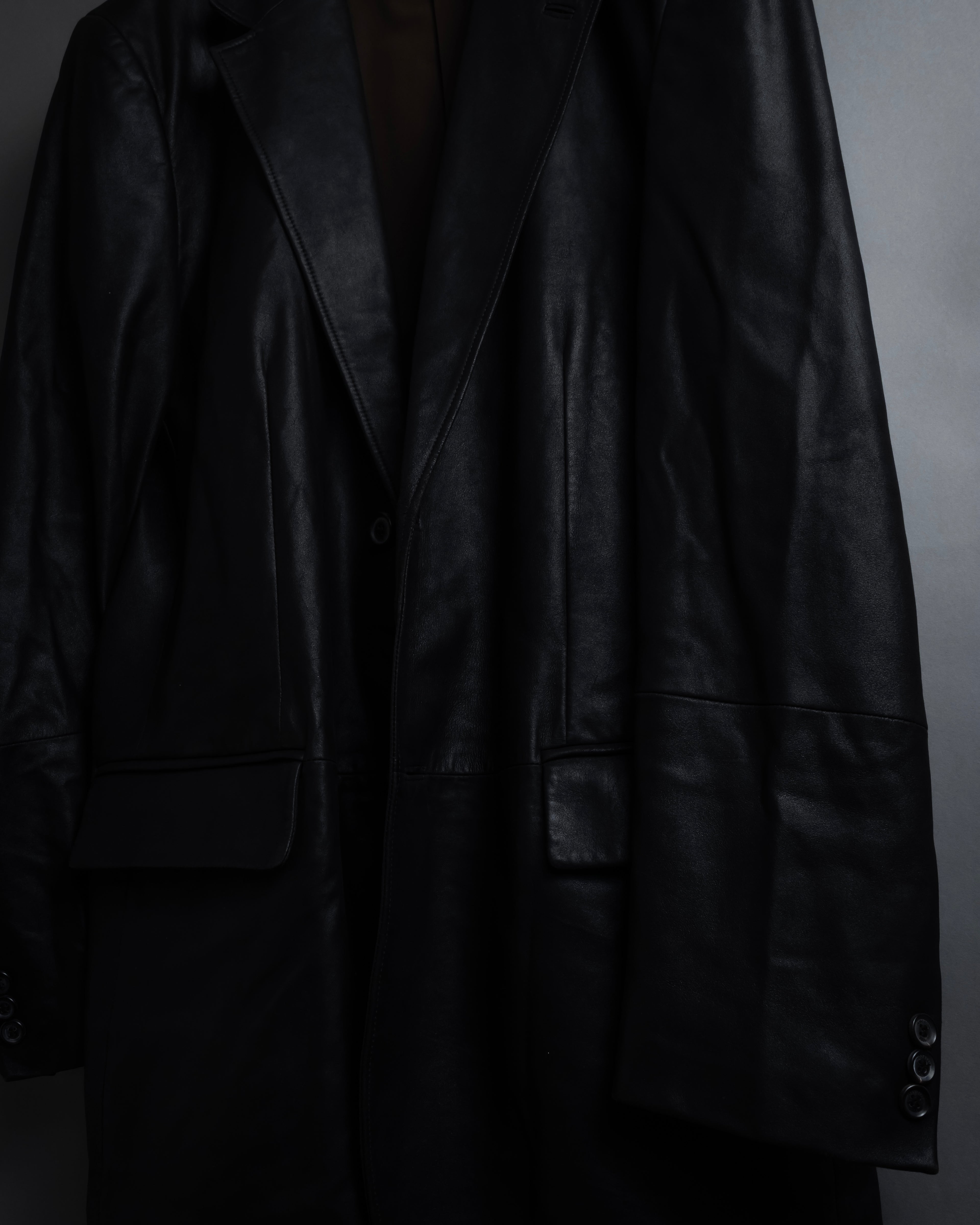 "HUGO BOSS" Oversized calf leather tailored jacket