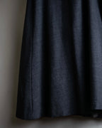"Christian Dior" Front button design flare wool skirt