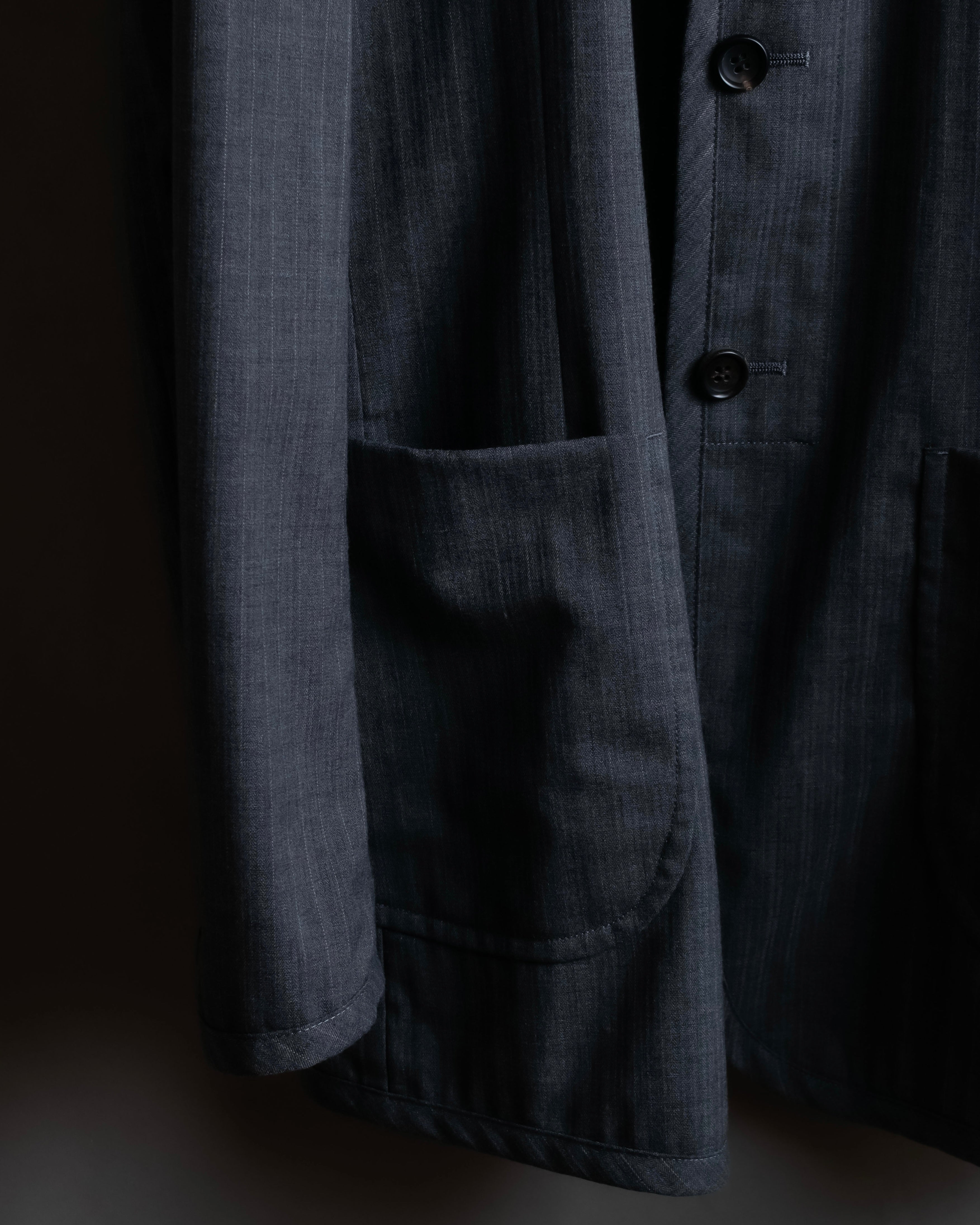 "COMME des GARCONS HOMME PLUS" 14SS modified lapel design striped jacket