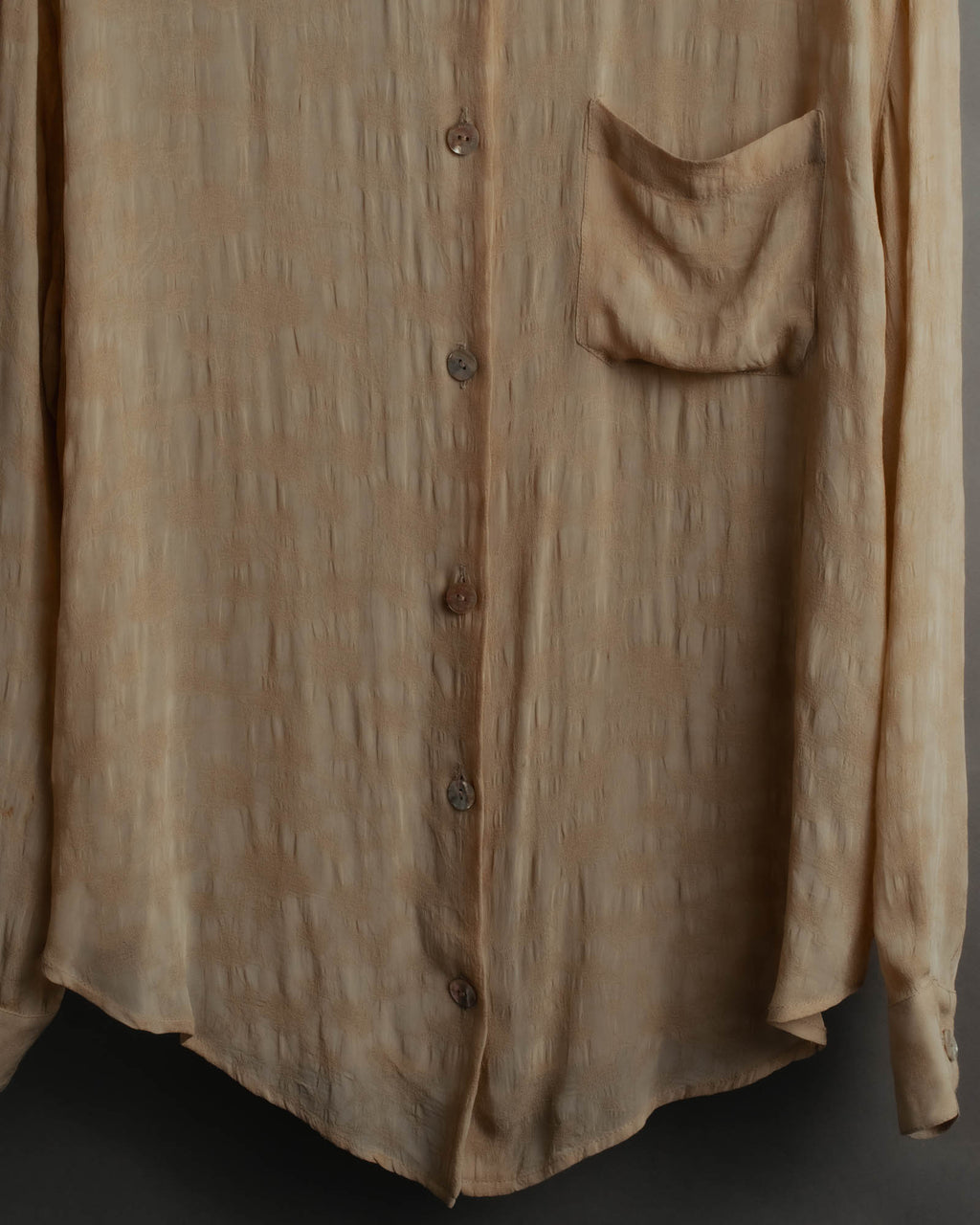 "FENDI" 80's-90's Draped rayon jacquard shirt