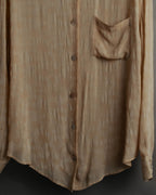 "FENDI" 80's-90's Draped rayon jacquard shirt