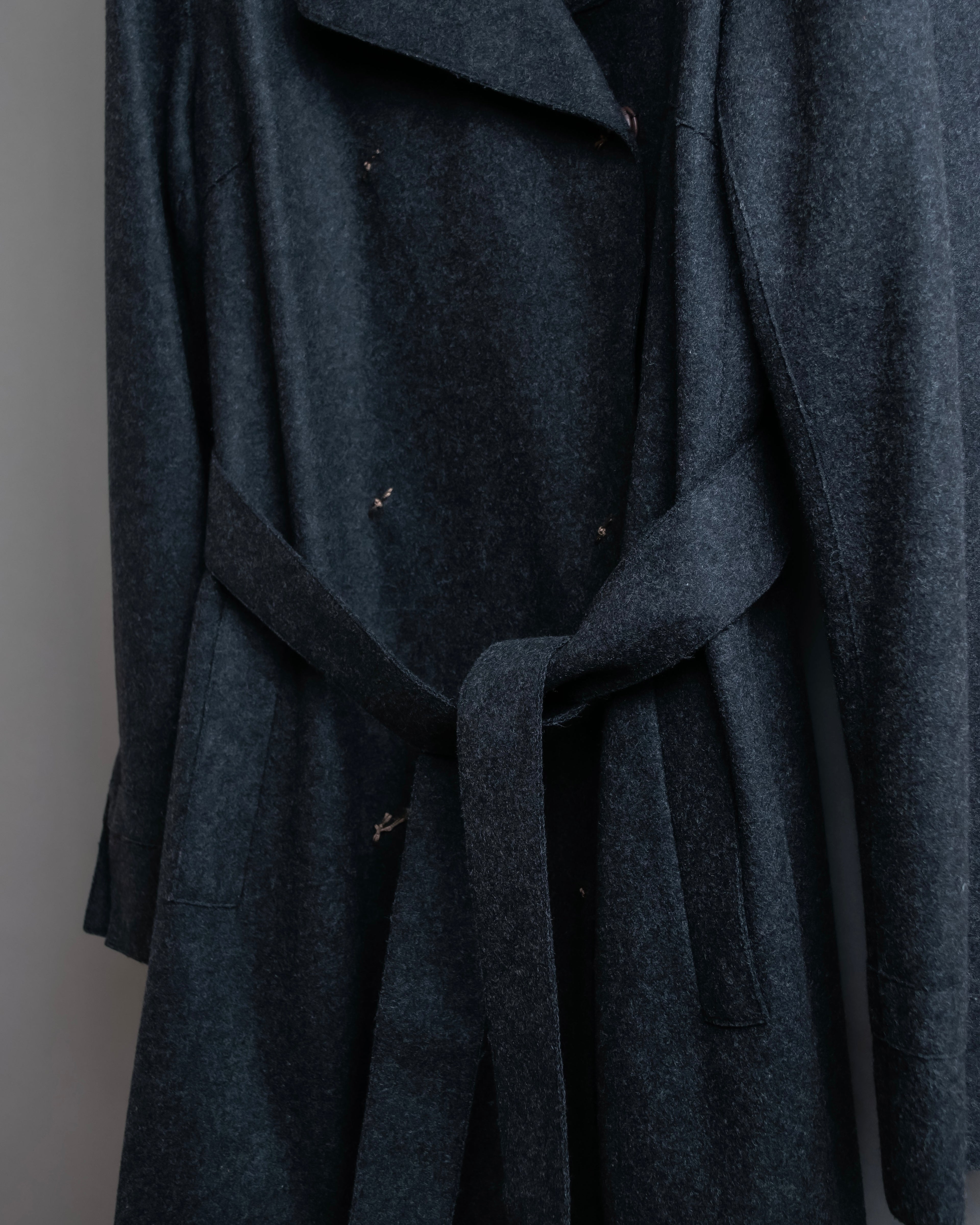 "FENDI" Snap button detail belted trench coat