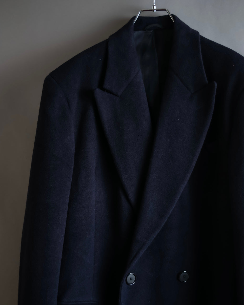 "Polo University Club by Ralph Lauren" Peaked dorapelle double-breasted wool chester coat
