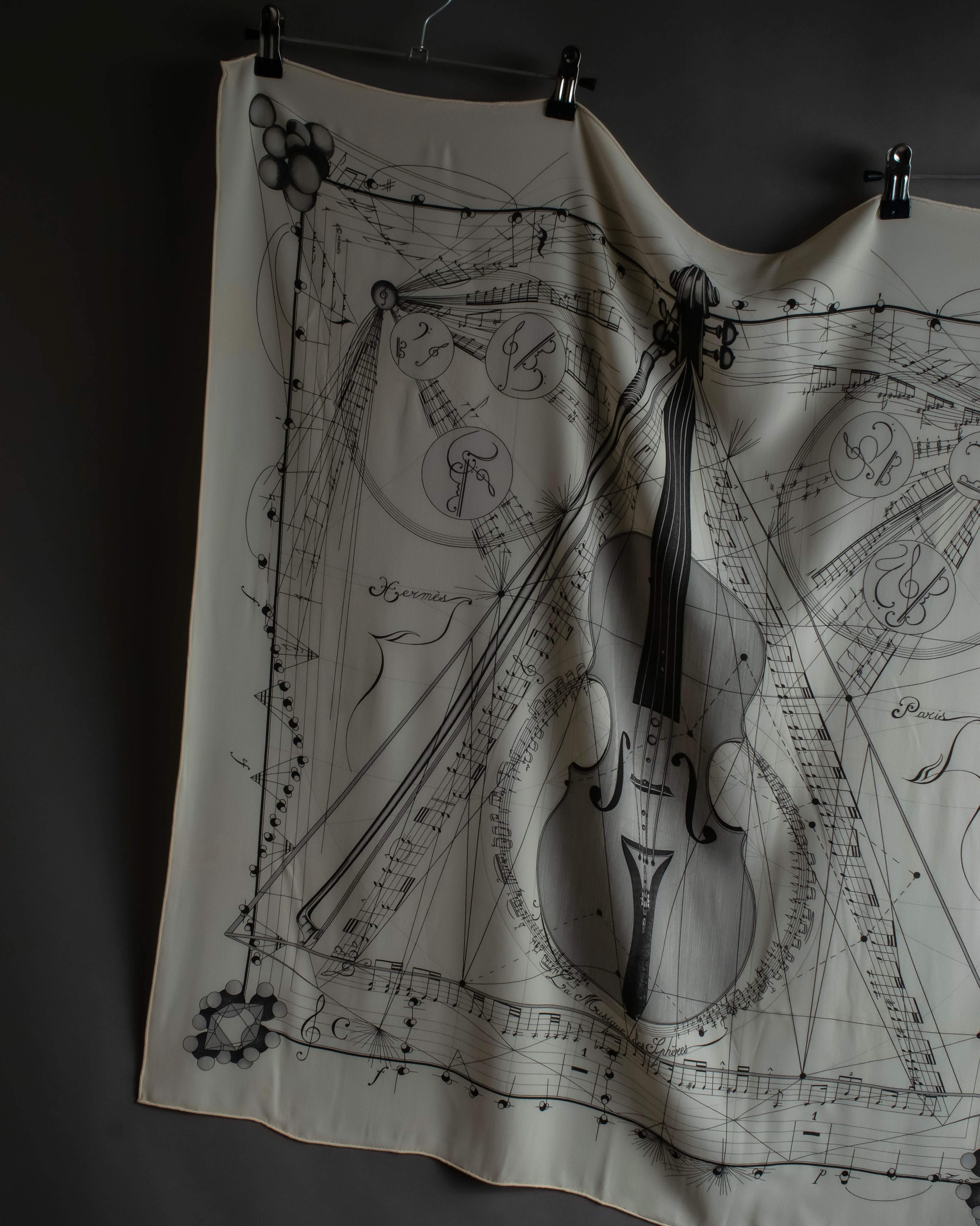 "HERMES" La Musique des Sphères Carre 90 silk scarf