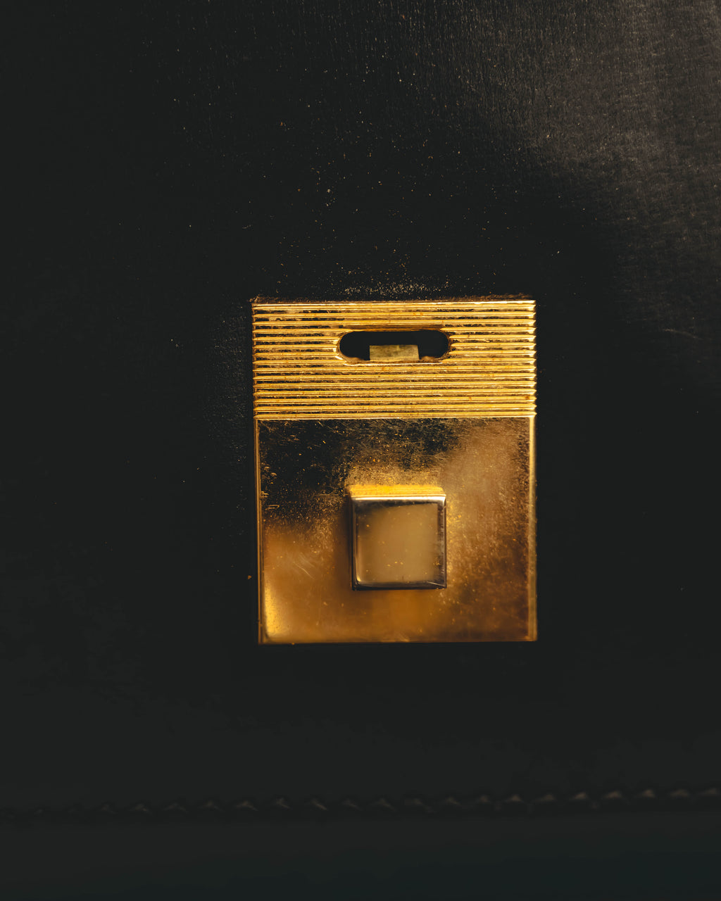 "GUCCI" 70's-80's Structured leather shoulder bag