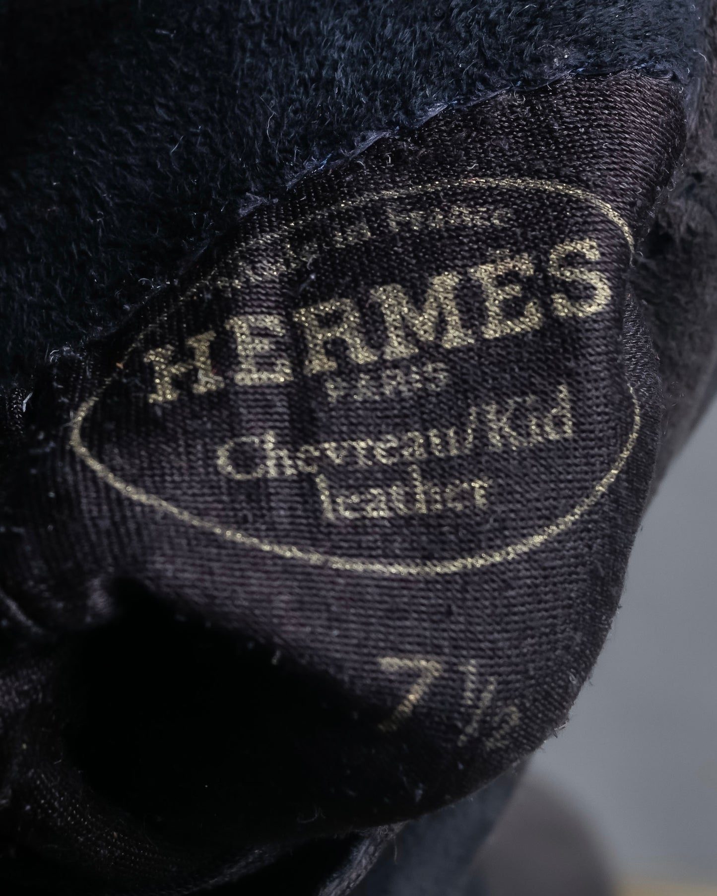 "HERMES" H motif design suede leather gloves