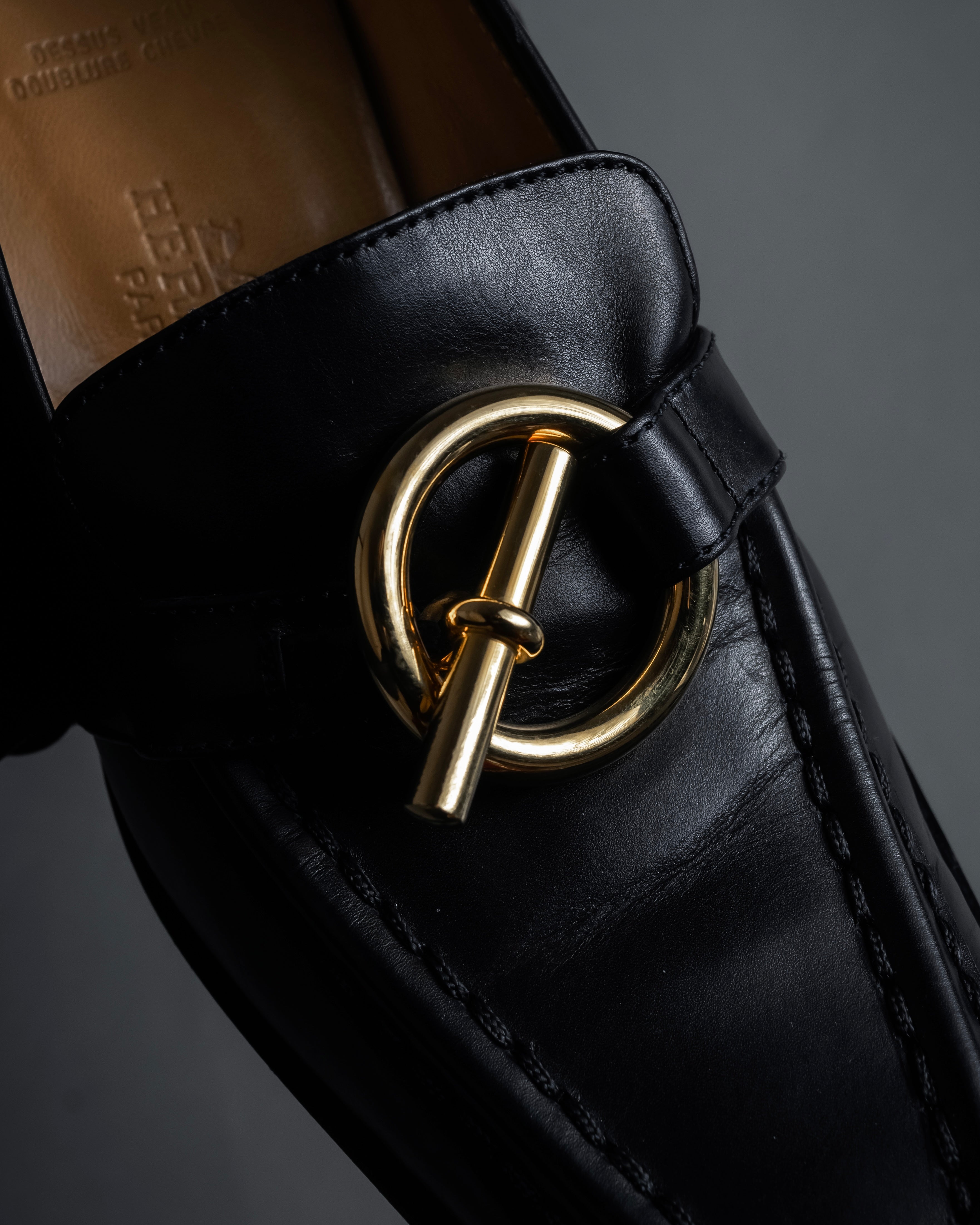 -MOOD Christmas Collection-
"HERMES" 90's-00's Gold buckle design heeled loafers