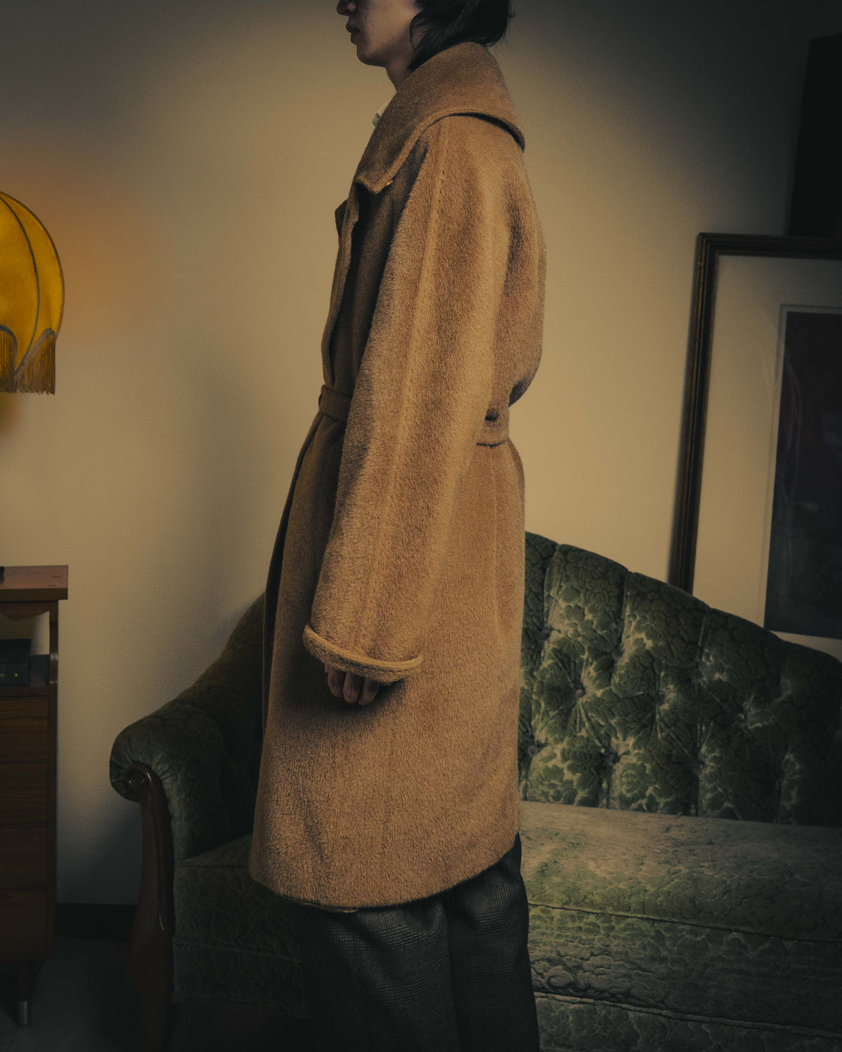 -SPECIAL- “Max Mara” 90’s-00’s Angora blend belted wrap coat
