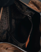 "CELINE" 00's Macadam logo engraved suede leather bag