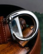 "Cartier" Bis motif design buckle leather belt