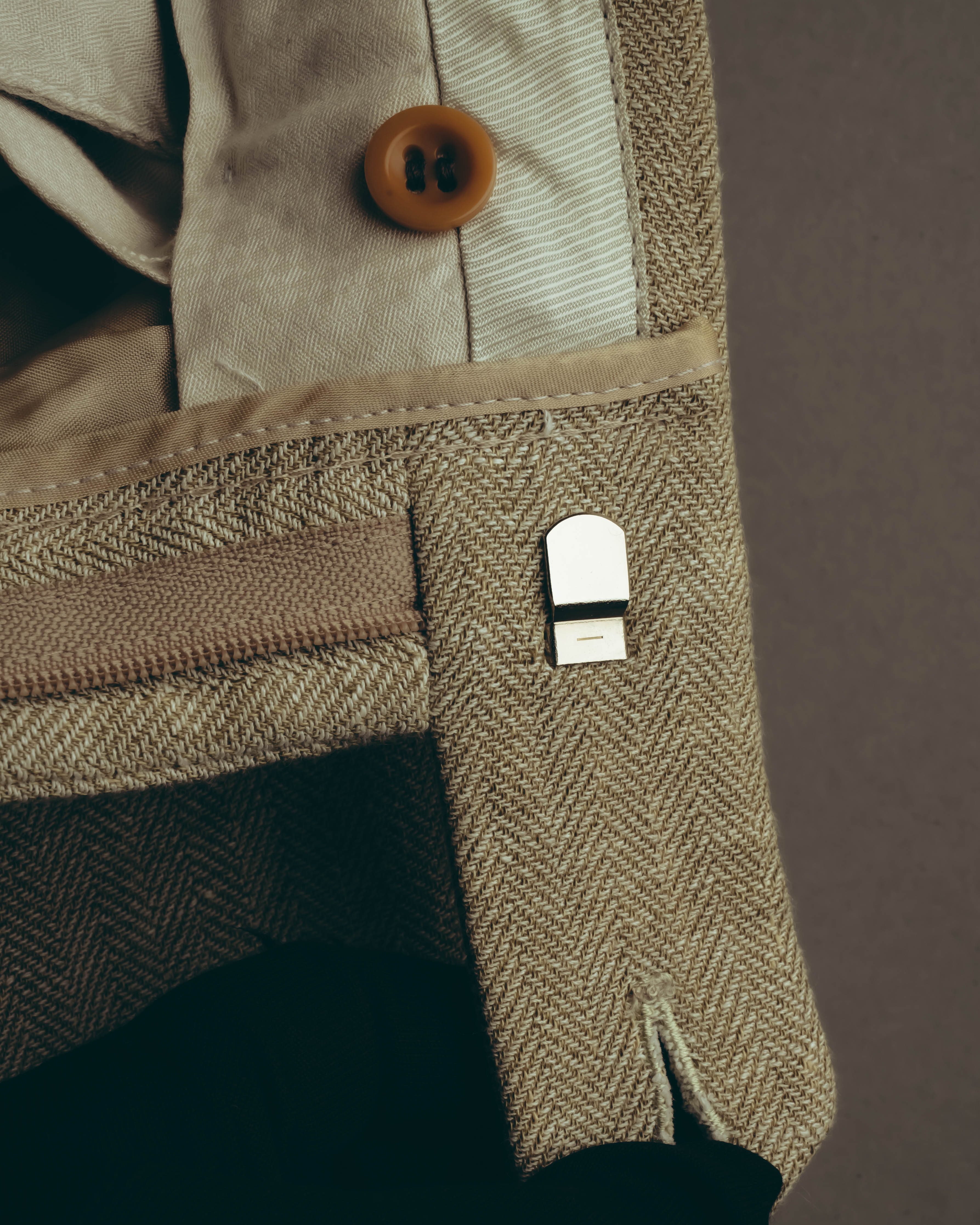 -SPECIAL- “HERMES” 80’s-90’s Herringbone linen suit set