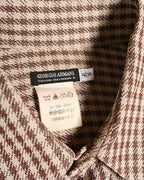 Giorgio Armani/ Houndstooth Check Pattern Summer Wool Shirt
