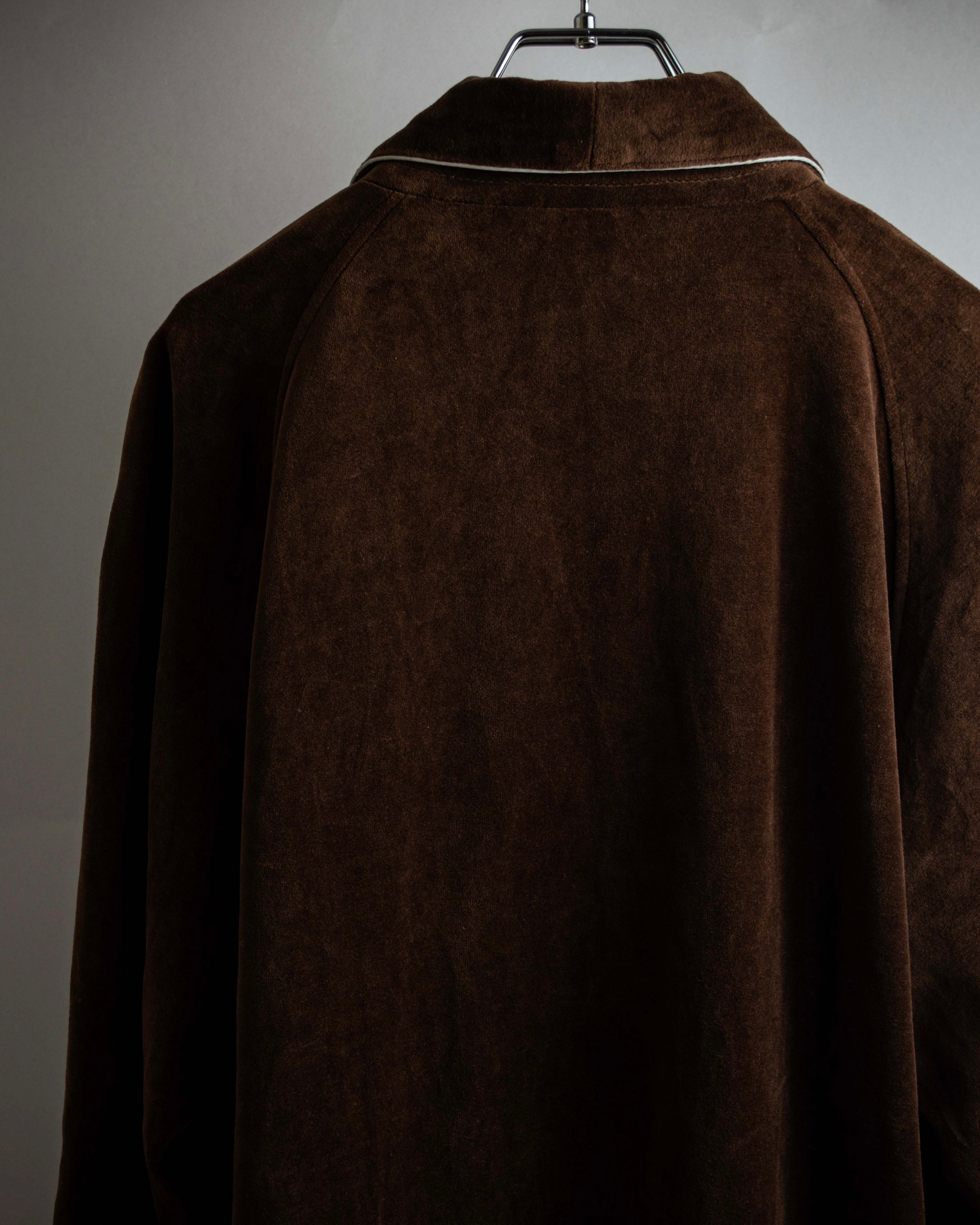 "CELINE" Piping design velour long gown coat