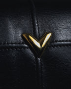 -SPECIAL- "VALENTINO GARAVANI" 90’s-00’s V corner hardware leather top handle bag