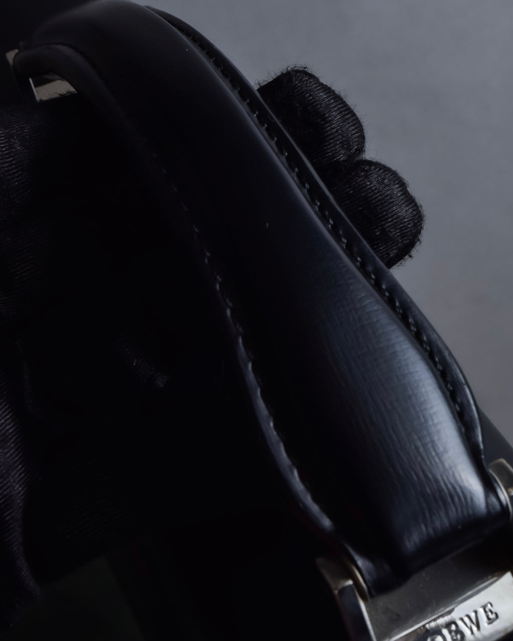 "LOEWE" Logo engraved leather briefcase bag