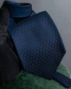 "GUCCI" Navy micro pattern silk necktie