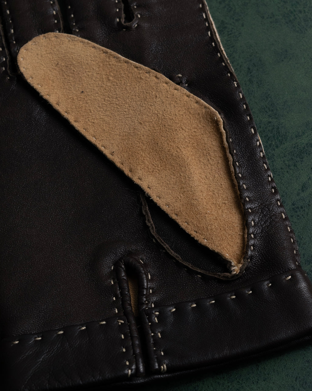 "LOEWE" Logo engraved combination leather gloves