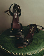 "CHANEL" 90's-00's Bow leather ankle strap sandals